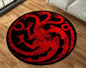 Dragon Round Rug, GOT Movie Decor, Boys Room Rug