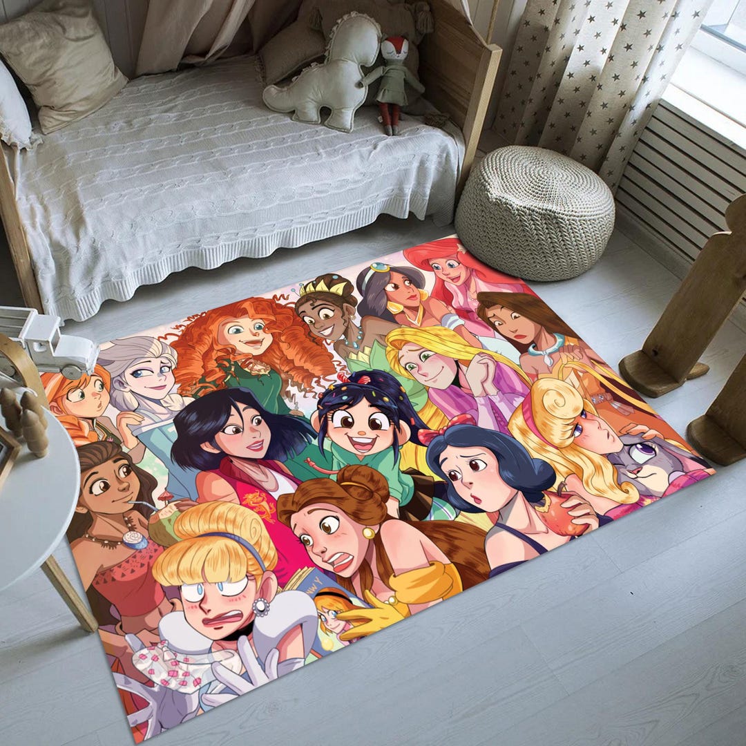 Princess Character Kids Room Rug, Custom Nursery Decor - Etsy