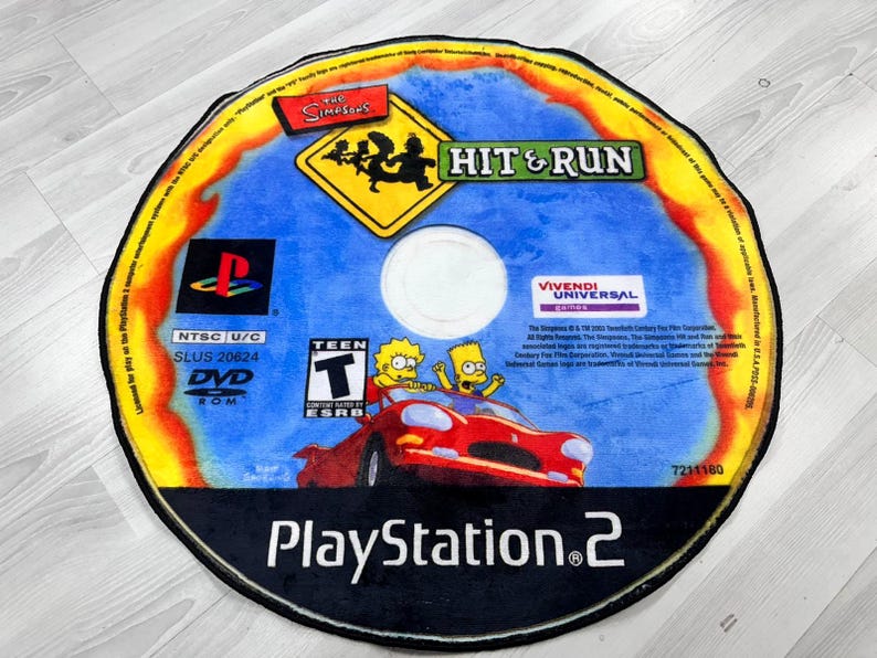 Cd Game Rug Your Custom CD, Custom CD Rug, Video Game, CD Record, Hit Run, Gaming ...
