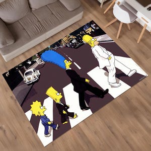 Simpsons Croswalk Rug,The Simpsons,Awesome Rug,Unique Rug,Fantastic Rug,Legend Rug,Anime Decor,Colorful Rug,Custom Rug,Anime Rug,Area Rugs