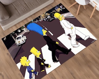 Simpsons Croswalk-kleed, The Simpsons, geweldig tapijt, uniek tapijt, fantastisch tapijt, legende tapijt, anime decor, kleurrijk tapijt, aangepast tapijt, anime tapijt, karpetten