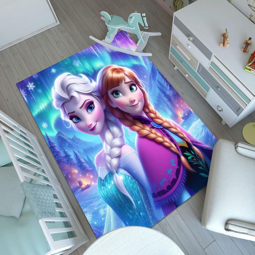Elsa Round Rug Frozen Rug, Elsa Rug, Anna Rug, Kids Rug,personalized Rug,custom Rug ...