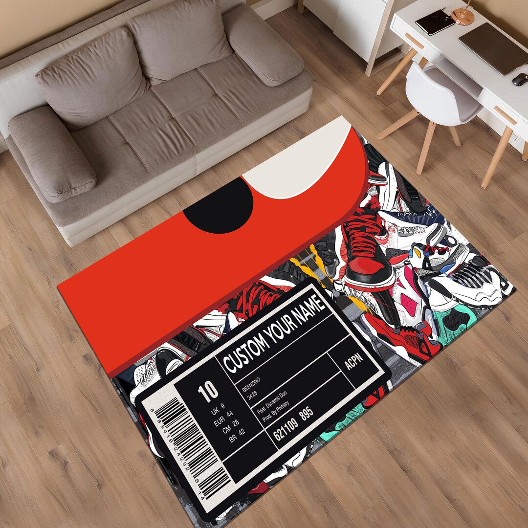 Shoes Box, Sneakers Shoes Rug, Custom Rug, Personalized Rug, Street ...