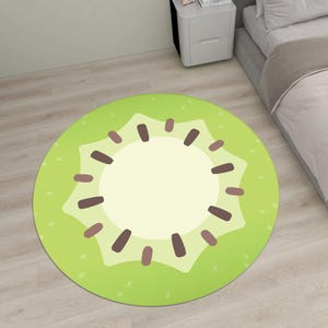 Fruit Rug, Kiwi Rug, Circle Rug, Round Rug, Gift for Him, Kitchen Decor, Kitchen Rug, Boys Room Rug, Custom Rug,Personalized Gifts,Area Rugs