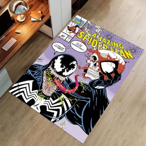 Venom Rug,Spiderman Rug,Themed Rug,Fantastic Rug,Area Rug,Kids Rug,Colorful Rug,Sci-Fi Rug,Marvel Rug,Gift for her,Unique Rug,Bestseller