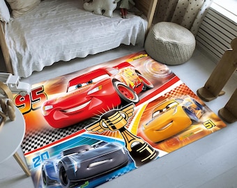 Lightning mcqueen rug,Cars Rug,Kids Rug,Colorful Rug,Custom Rug,Nursery Rug,Cute Rug,Area Rug,Kids Room Rug,Nursery Decor,Gift for Kids