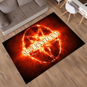 Supernatural Rug,Movie Rug,Horror Rug,Fear Rug,Popular Rug,Horror Decor,Gothic Rug,Cool Rugs,Area Rugs,Boys Room Rug,Gifts for Him