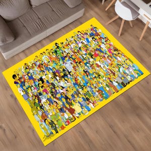 Simpsons Rug, Simpsons Characters Rug, Colorful Rug, Unique Rug, Fantastic Rug, Legend Rug, Anime Decor,Custom Rug,Anime Rug,Area Rugs,Gifts