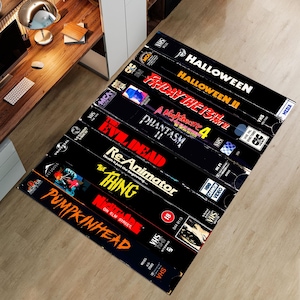 Tapis de film d&#39;horreur, tapis de film, tapis d&#39;horreur, tapis de peur, tapis minimaliste, décoration d&#39;horreur, tapis gothique, tapis unique, carpettes, tapis de chambre de garçons, cadeaux pour elle