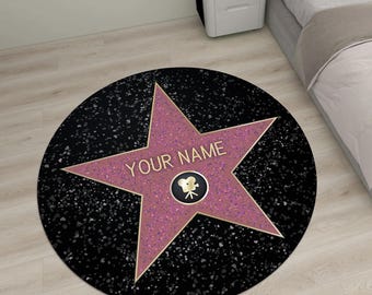 Personalized Hollywood Star Rug: Custom Name Celebrity Gift