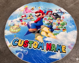 Retro Game Rug, Video Game Rug, Personalized Rug, Children's Room Rug, Cute Rug,Colorful Rug,Round Rug,Area Rugs,Nursery Decor,Gift for Kids