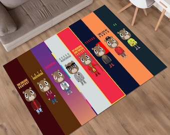 Kanye West Rug,Kanye West,Bear Rug,Musıc Rug,Colorful Rug,Custom Rug,Nursery Rug,Cute Rug,Area Rug,Young Room Rug,Nursery Decor,Gift for Him