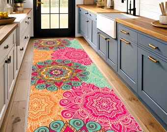 Mandala Runner Rug, Mandala Rug, Colorful Rug, Mandala, Runner, Gift Runner Rug, Hallway Rug, Decor Long Rug, Area Rug, Home Decor