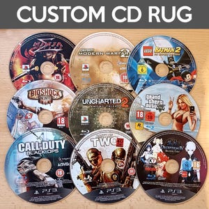 Ihre benutzerdefinierte CD, benutzerdefinierte CD-Teppich, Videospiel, CD-Aufzeichnung, Hit Run, Gaming, Videospiel-Festplatte, Gamer Geschenk, Gaming-Dekor, individuell, maßgeschneiderter Spielteppich