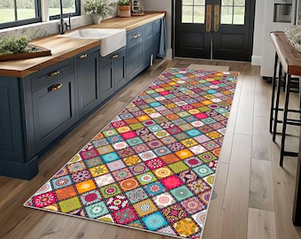 Mandala Rug, Runner Rug, Colorful Rug, Aesthetic Rug, Pattern Rug, Unique Rug, Modern Rug, Home Decor, Area Rug, Rugs for Living Room