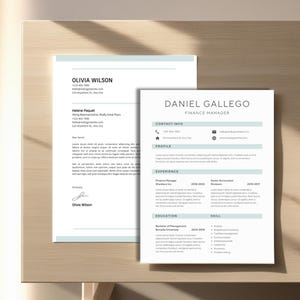 ATS Compatible Resume and cover letter Template | Canva Editable | Minimalist CV Design | Simple & Professional Resume | Easy to Customize