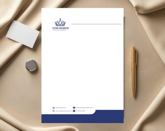 Modern Business Letterhead Template Editable in Microsoft Word or Canva Customizable Printable Branding for Small Businesses