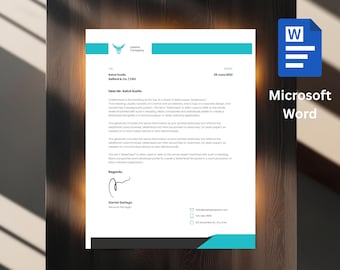 Modern Business Letterhead Template – Editable in Microsoft Word | Customizable & Printable Branding for Small Businesses