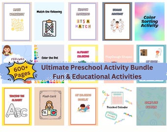 Pre-School Activity Bundle: 600+ Pages of Learning Fun (PDF)