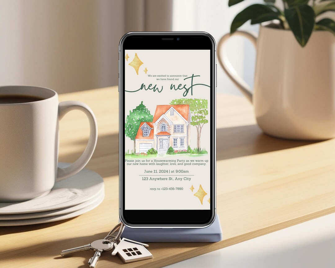 Digital Housewarming Invitation – Editable, Printable, Whatsapp ...