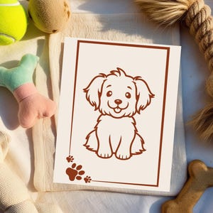 Cute Dog Wall Art Printable – Puppy Poster, Pet Nursery Decor, Digital Download, Cartoon Dog Print, Kids Room Art, Instant Download