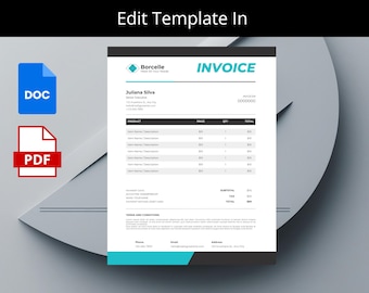 Editable Invoice Template: Professional Design for Small Business (PDF & Word)