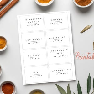 Editable Pantry Labels for Jars – Canva Template | Printable Spice, Herb, Tea & Coffee Stickers | Kitchen Organization Label Set