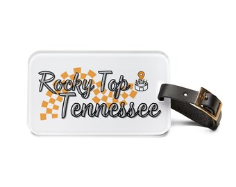 Rocky Top Luggage Tag, ID Slot, Durable Acrylic Bag Tag, Instant Bag Recognition, Wanderlust Accessories