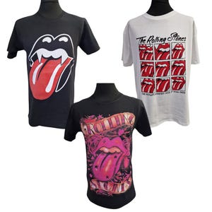 The Rolling Stones Adult Tees - Unisex Rock Band Music Tops TShirts - Tongue and Lips Iconic Logo Clothing