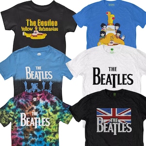 The Beatles Happy Christmas Official T-Shirt - Navy Blue, Classic Band Logo