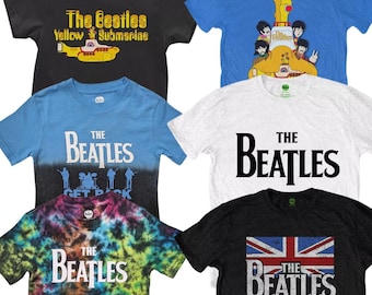 The Beatles Children's Tees - Kids Rock Band Clothing Tops T Shirts - Yellow Submarine - Union Jack Music