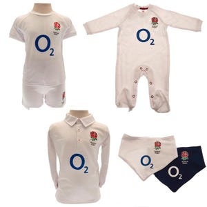 England Rugby Baby/ Toddler Clothing - Sleepsuit, Bibs, Kit and Jersey – Official Licensed Merchandise - Kids Jersey