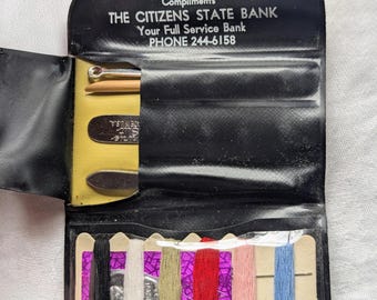 Vintage Travel Sewing and Manicure Kit Advertising The Citizens State Bank