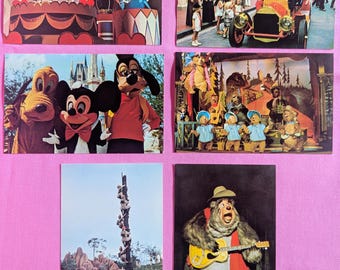 6 Vintage Walt Disney World Unused Postcards - Circa 1970