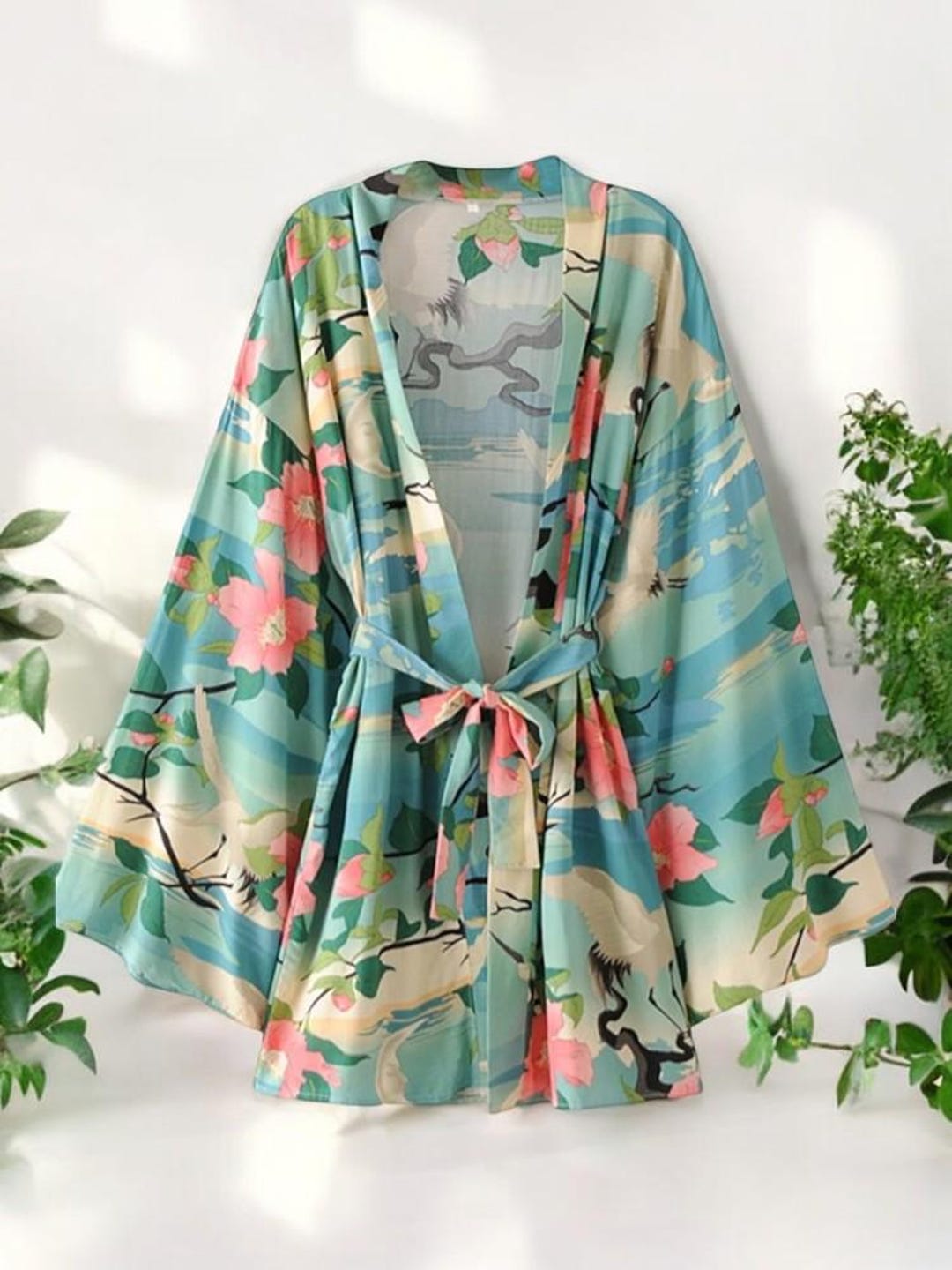 Green Crane Kimono