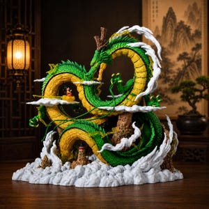 Dragon Ball Z Shenron & Goku Figure – DBZ Resin Statue Collectible Manga decor