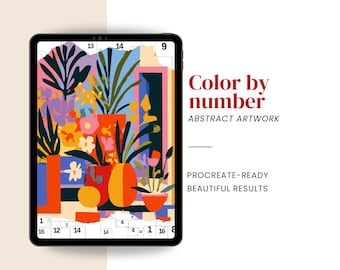 Modern Abstract Paint by Number – Digital Coloring for adults | PNG, PDF, SVG, Procreate files