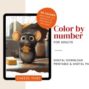Color by number for adults - Pixar Animal Paint by Number Print | Coloring Page printable or digital paint | Instant download ready to paint