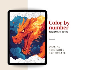 Dragon Paint by Number | Fantasy Color by Number for Adults – Digital & Printable Kit