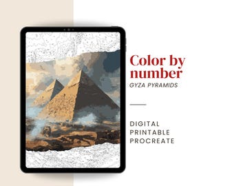 Gyza Pyramids Paint by Number | Color by Number for Adults – Digital & Printable Kit