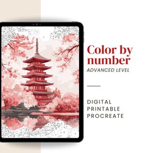 桜の塗り絵｜日本の風景画 - デジタル＆印刷可能な塗り絵キット