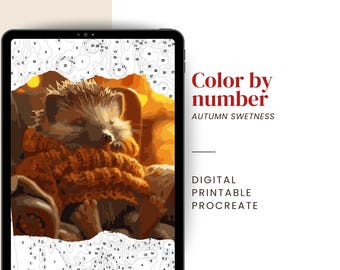 Cozy Autumn Paint by Number | Fall Color by Number for Adults – Digital & Printable Kit