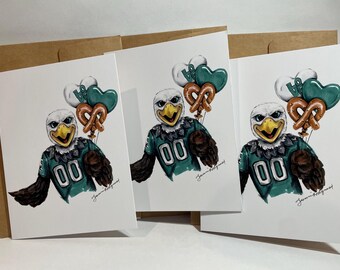 Pack of 3 Philadelphia eagles swoop valentines love balloon card blanket inside perfect gift for your Philly’s Eagles fan art bleed green