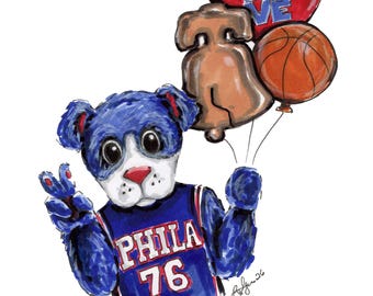 Print of Philadelphia’s 76ers Franklin mascot