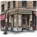 Print of original marker illustration Phillys iconic Parc French restaurant off of rittenhouse square Philadelphia art one of a kind artwork
