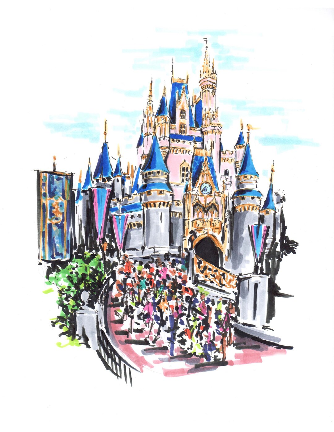 WDWウォルトディズニーワールドシンデレラ城絵画 WDWウォルトディズニーワールドシンデレラ城絵画 WDWウォルト