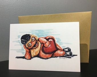 One 4”x6” gritty Valentine’s Day card perfect card for a Philly flyers fans or gritty fan show your philly love