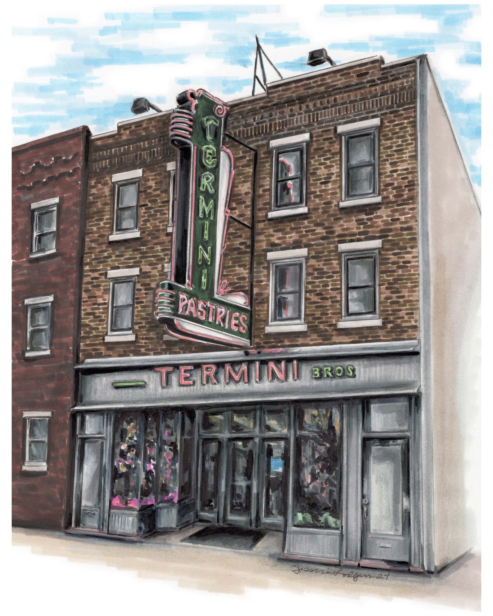 Original Pencil and Marker Illustration of the Historic and Iconic ...