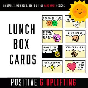Leuke en inspirerende lunchbox-notitiekaarten voor kinderen – kleurrijke motiverende berichten