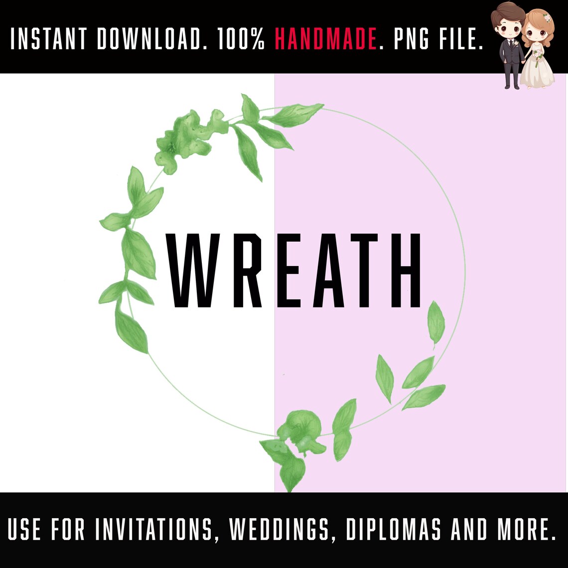Botanical Wreath PNG Clipart - Perfect for Crafts & DIY Projects - Etsy